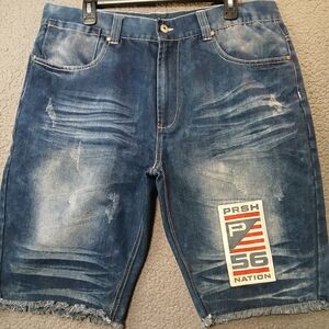 Parish Nation Mens Denim Jeans Shorts Size 36 Blue